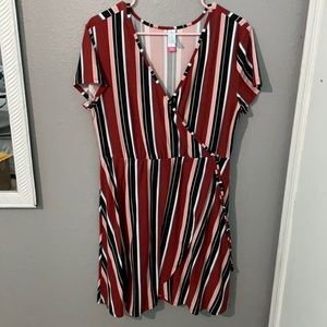stripped dress, v neck, XL